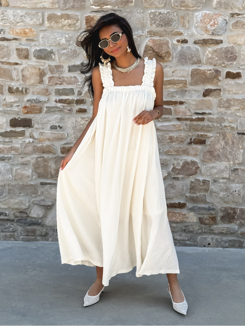Robe longue Rosetta - Beige
