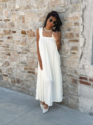 Robe longue Rosetta - Beige