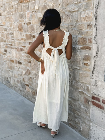 Robe longue Rosetta - Beige