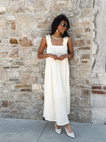 Robe longue Rosetta - Beige