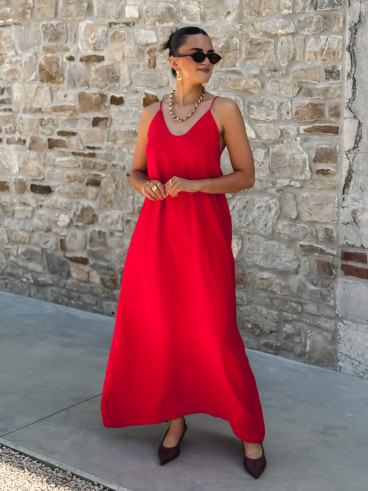Robe longue Gina - Rouge