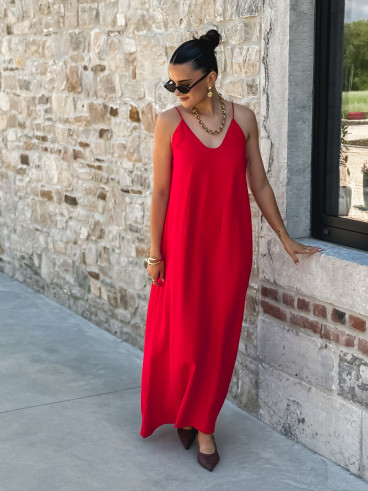 Robe longue Gina - Rouge