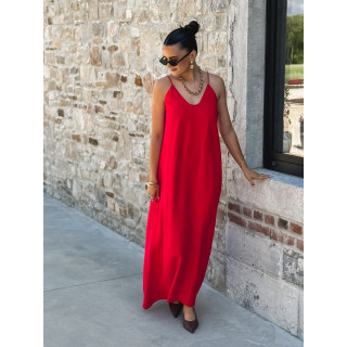 Robe longue Gina - Rouge