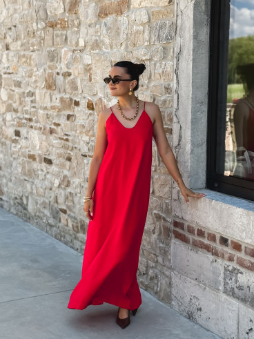 Robe longue Gina - Rouge