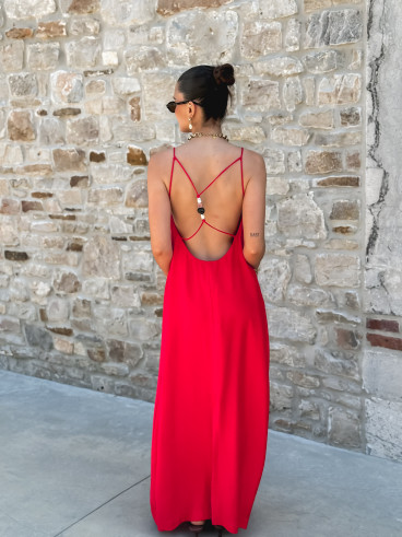 Robe longue Gina - Rouge