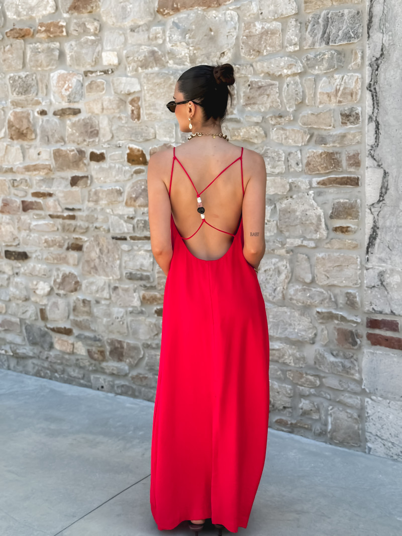 Robe longue Gina - Rouge