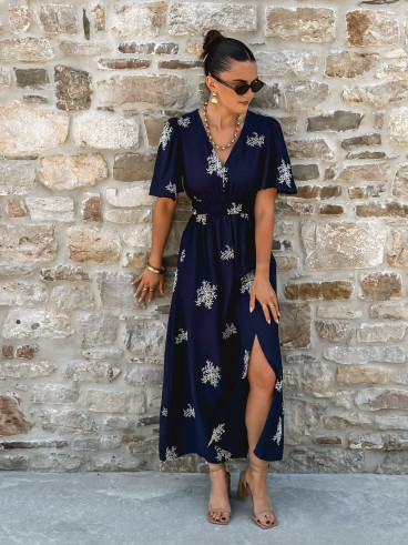 Robe longue Nilda - Bleu marine