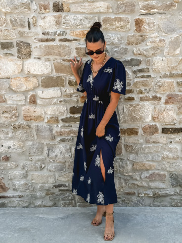 Robe longue Nilda - Bleu marine