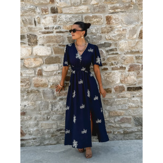 Robe longue Nilda - Bleu marine