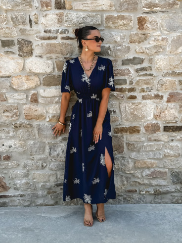 Robe longue Nilda - Bleu marine