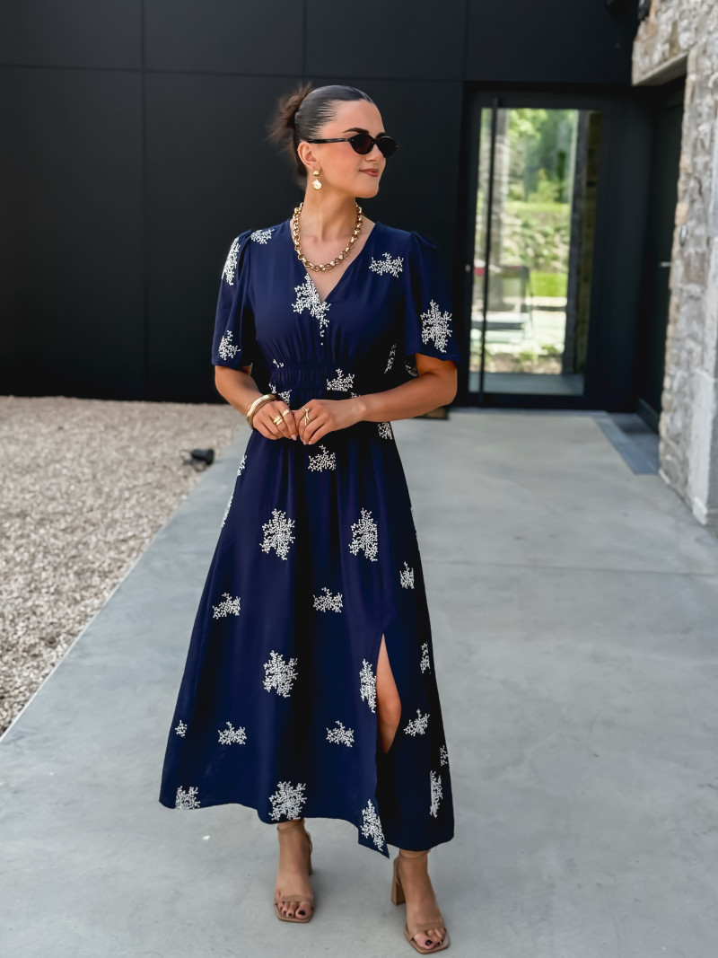 Robe longue Nilda - Bleu marine
