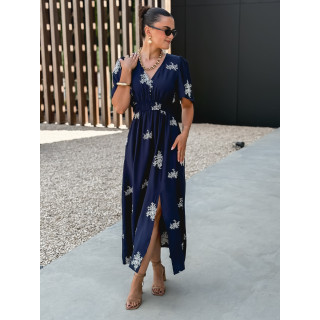 Robe longue Nilda - Bleu marine