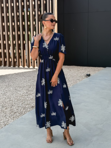 Robe longue Nilda - Bleu marine