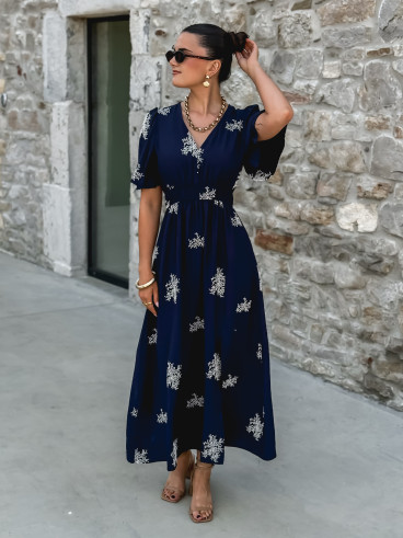 Robe longue Nilda - Bleu marine