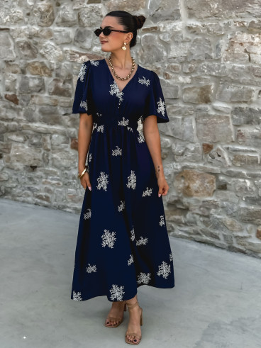 Robe longue Nilda - Bleu marine