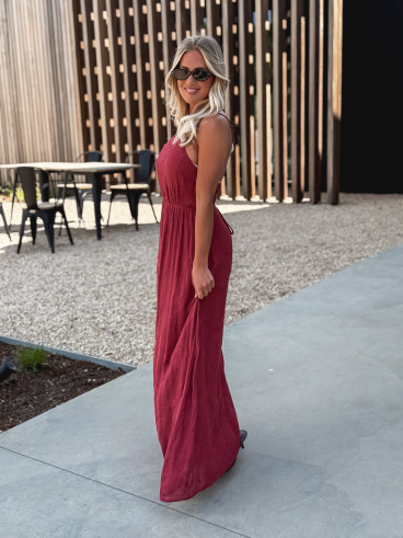 Robe longue Helen - Brique