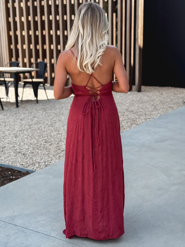 Robe longue Helen - Brique