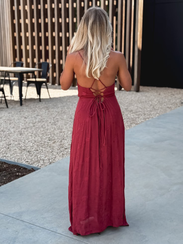 Robe longue Helen - Brique