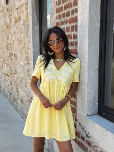 Robe courte Gaudina - Jaune