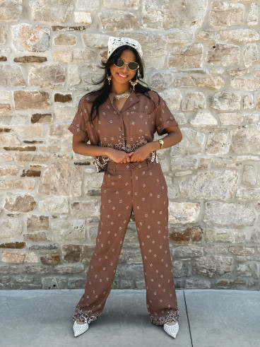 Chemise à motifs Moya - Chocolat
