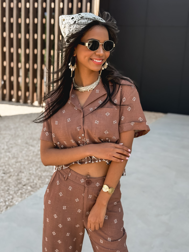 Chemise à motifs Moya - Chocolat