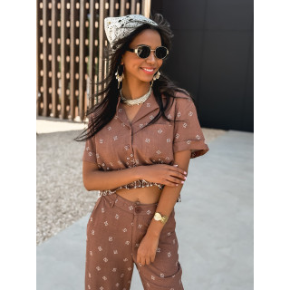 Chemise à motifs Moya - Chocolat