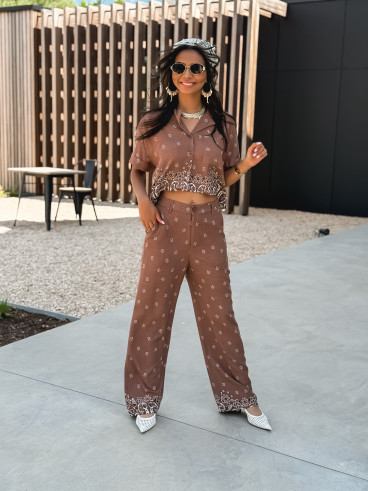 Chemise à motifs Moya - Chocolat