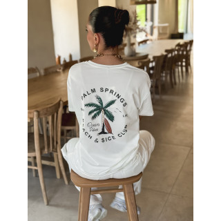 T-shirt Palm springs - Blanc