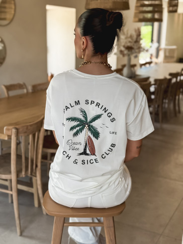 T-shirt Palm springs - Blanc