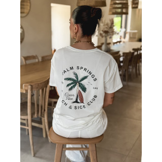 T-shirt Palm springs - Blanc