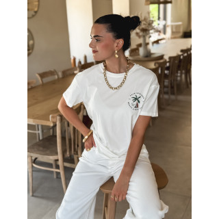 T-shirt Palm springs - Blanc