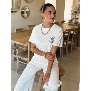 T-shirt Palm springs - Blanc