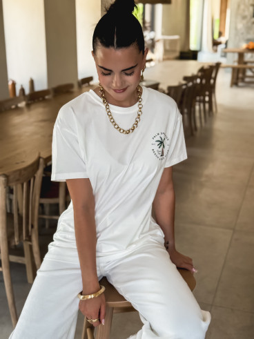 T-shirt Palm springs - Blanc