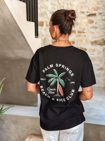T-shirt Palm springs - Noir
