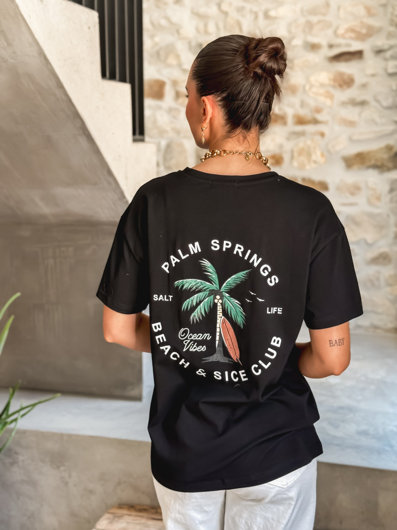 T-shirt Palm springs - Noir