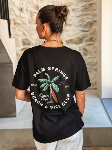 T-shirt Palm springs - Noir