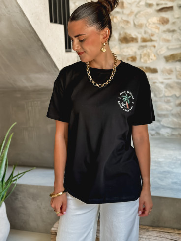 T-shirt Palm springs - Noir