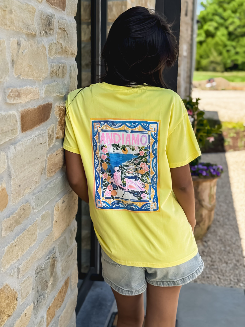 T-shirt Andiamo - Jaune