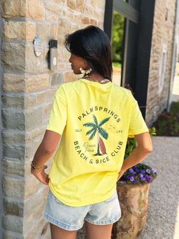 T-shirt Palm springs - Jaune