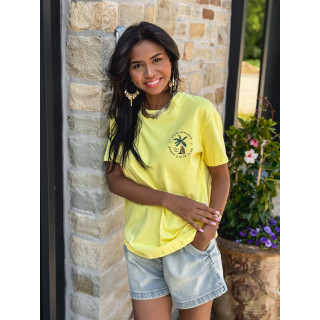T-shirt Palm springs - Jaune