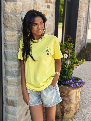 T-shirt Palm springs - Jaune