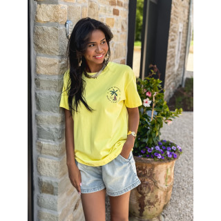 T-shirt Palm springs - Jaune