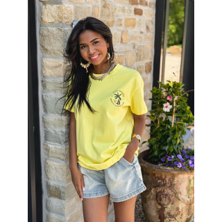 T-shirt Palm springs - Jaune