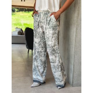 Pantalon Glenda - Ecru/Vert