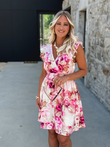 Robe courte Loubna - Fuchsia