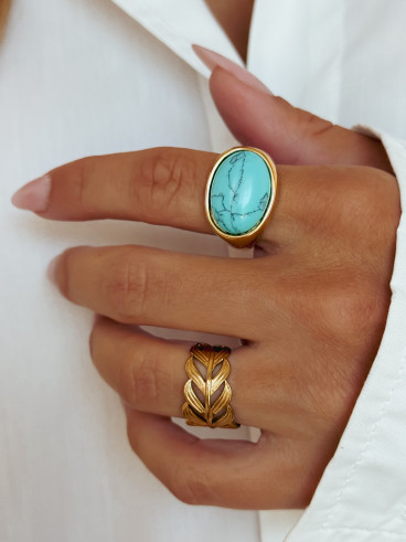 Bague Carlota - Doré/Turquoise
