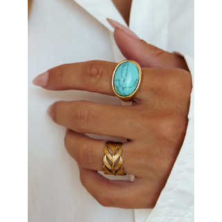 Bague Carlota - Doré/Turquoise