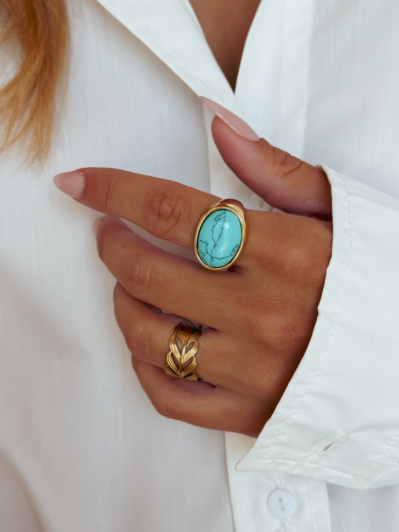 Bague Carlota - Doré/Turquoise
