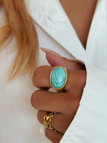 Bague Carlota - Doré/Turquoise