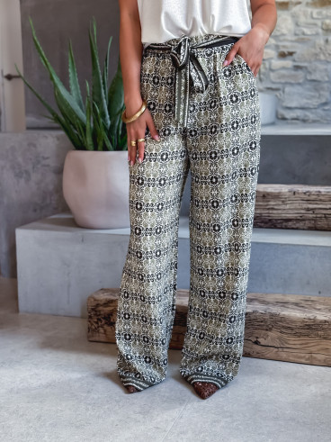 Pantalon à motifs Souad - Vert